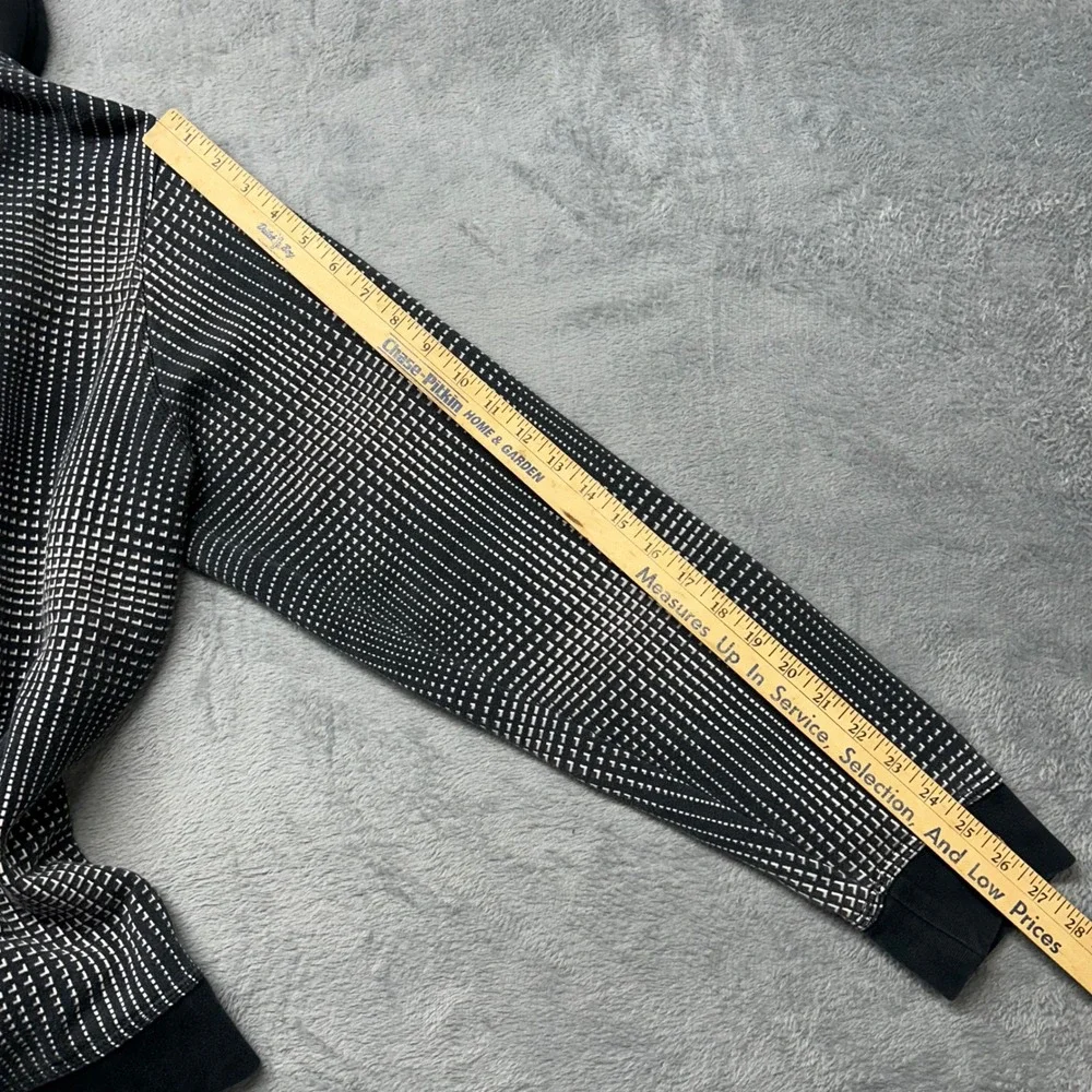 Nike Mens XXL Full Zip Hoodie Black White Geometric Grid Print Fleece Sweatshirt